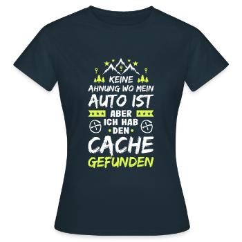 Geocaching Keine Ahnung Geocacher Cache Geocachen - Frauen T-Shirt - Navy - Vorne - AI Model Female 172 dark (172cm)