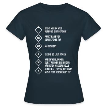 Feuerwehr Lustige Löschgruppe FFW Feuerwehrmann - Frauen T-Shirt - Navy - Vorne - AI Model Female 172 dark (172cm)