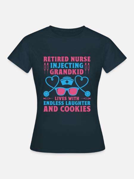 Grand-mère retraitée Pension Infirmière infirmière en soins infirmiers - T-shirt Femme - marine
