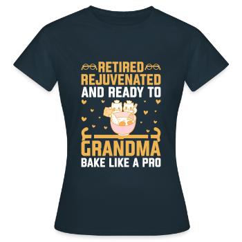 Bäckerei Rentner Oma Rentner Pension Baker Pas - Frauen T-Shirt - Navy - Vorne - AI Model Female 172 dark (172cm)