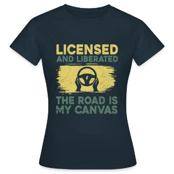 Permis de conduire passé Nouveau permis de conduire S - T-shirt Femme - marine - Devant - AI Model Female 172 dark (172cm)
