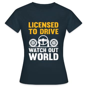 Permis de conduire passé Nouveau permis de conduire S - T-shirt Femme - marine - Devant - AI Model Female 172 dark (172cm)