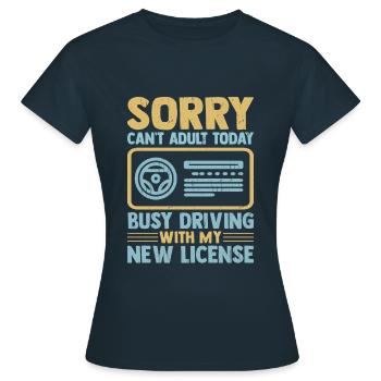 Permis de conduire passé Nouveau permis de conduire S - T-shirt Femme - marine - Devant - AI Model Female 172 dark (172cm)