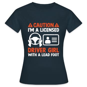 Permis de conduire passé Nouveau permis de conduire S - T-shirt Femme - marine - Devant - AI Model Female 172 dark (172cm)
