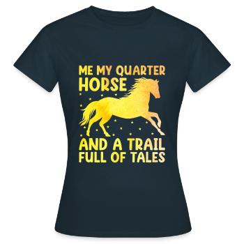 American Quarter Horse Equestrian Horse Lover Hors - T-shirt Femme - marine - Devant - AI Model Female 172 dark (172cm)