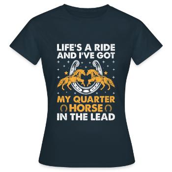 American Quarter Horse Equestrian Horse Lover Hors - T-shirt Femme - marine - Devant - AI Model Female 172 dark (172cm)