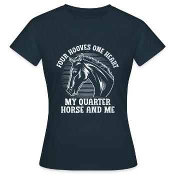 Quarter Horse Américain Équitation Horse Lover Hors - T-shirt Femme - marine - Devant - AI Model Female 172 dark (172cm)