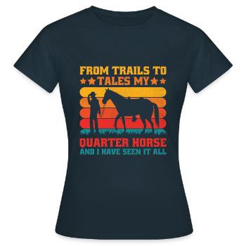 Quarter Horse Américain Équitation Horse Lover Hors - T-shirt Femme - marine - Devant - AI Model Female 172 dark (172cm)