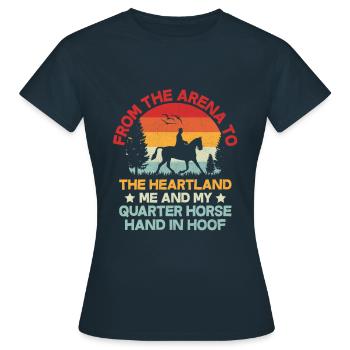 American Quarter Horse Equestrian Horse Lover Hors - T-shirt Femme - marine - Devant - AI Model Female 172 dark (172cm)