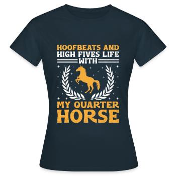 American Quarter Horse Equestrian Horse Lover Hors - T-shirt Femme - marine - Devant - AI Model Female 172 dark (172cm)