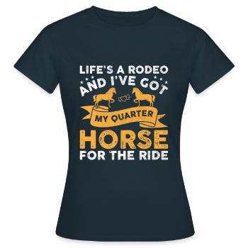 American Quarter Horse Equestrian Horse Lover Hors - T-shirt Femme - marine - Devant - AI Model Female 172 dark (172cm)