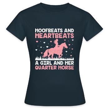 American Quarter Horse Equestrian Horse Lover Hors - T-shirt Femme - marine - Devant - AI Model Female 172 dark (172cm)