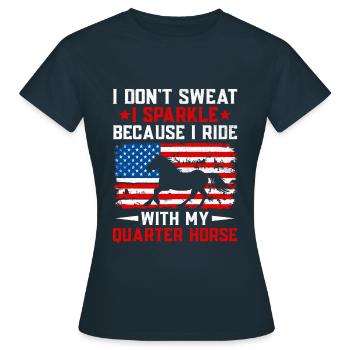 American Quarter Horse Equestrian Horse Lover Hors - T-shirt Femme - marine - Devant - AI Model Female 172 dark (172cm)