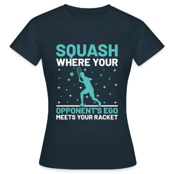 Joueur de squash Joueur de squash Joueur de tennis Raquetball Spor - T-shirt Femme - marine - Devant - AI Model Female 172 dark (172cm)