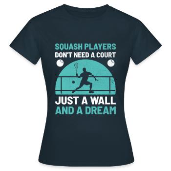 Squashspieler Squash-Tennisspieler Raquetball-Spor - Frauen T-Shirt - Navy - Vorne - AI Model Female 172 dark (172cm)