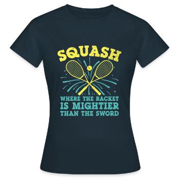 Joueur de squash Joueur de squash Joueur de tennis Raquetball Spor - T-shirt Femme - marine - Devant - AI Model Female 172 dark (172cm)