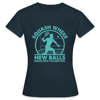 Squashspieler Squash Tennisspieler Raquetball Spor - Frauen T-Shirt - Navy - Vorne - AI Model Female 172 dark (172cm)