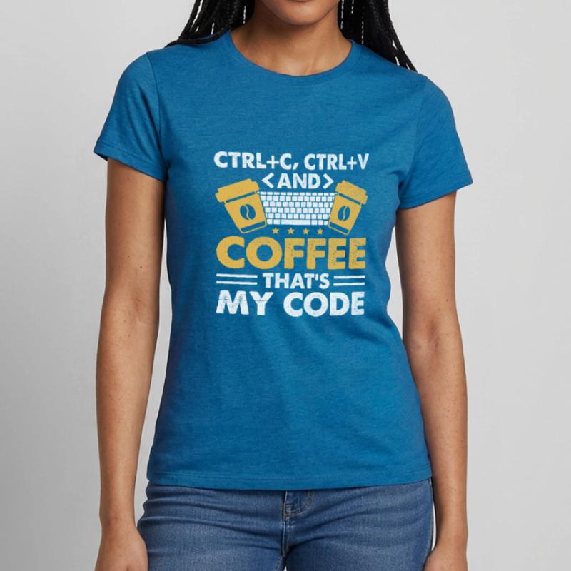 Kaffee-Codierung Programmierer Programmierer Entwickler Nerd Coff Frauen T-Shirt