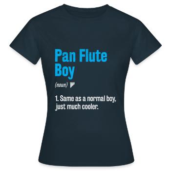 Pan Flute Boy Pan Flutist Marching Band Music Inst - Frauen T-Shirt - Navy - Vorne - AI Model Female 172 dark (172cm)