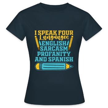Professeur de langues étrangères École Professeurs de langues - T-shirt Femme - marine - Devant - AI Model Female 172 dark (172cm)