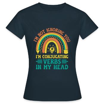 Professeur de langues étrangères École Professeurs de langues - T-shirt Femme - marine - Devant - AI Model Female 172 dark (172cm)