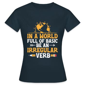 Professeur de langues étrangères École Professeurs de langues - T-shirt Femme - marine - Devant - AI Model Female 172 dark (172cm)
