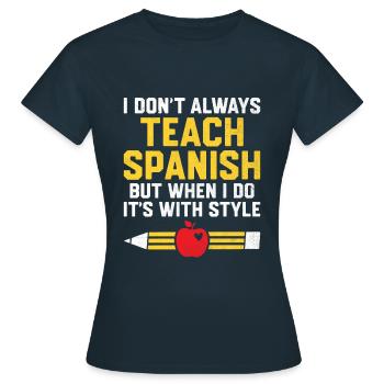 Foreign Language Teacher School Languages Teachers - Women's T-Shirt - navy - Front - AI Model Female 172 dark (172cm)