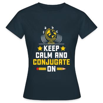 Professeur de langues étrangères École Professeurs de langues - T-shirt Femme - marine - Devant - AI Model Female 172 dark (172cm)
