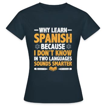 Professeur de langues étrangères École Professeurs de langues - T-shirt Femme - marine - Devant - AI Model Female 172 dark (172cm)