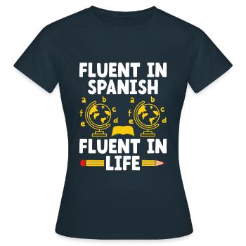Professeur de langues étrangères École Professeurs de langues - T-shirt Femme - marine - Devant - AI Model Female 172 dark (172cm)
