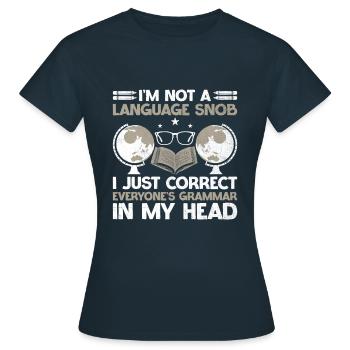 Foreign Language Teacher School Languages Teachers - Women's T-Shirt - navy - Front - AI Model Female 172 dark (172cm)