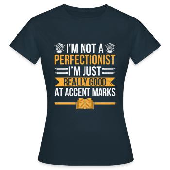 Professeur de langues étrangères École Professeurs de langues - T-shirt Femme - marine - Devant - AI Model Female 172 dark (172cm)