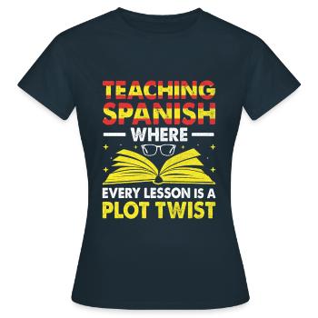 Professeur de langues étrangères École Professeurs de langues - T-shirt Femme - marine - Devant - AI Model Female 172 dark (172cm)