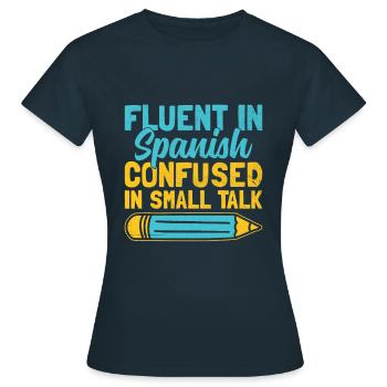 Professeur de langues étrangères École Professeurs de langues - T-shirt Femme - marine - Devant - AI Model Female 172 dark (172cm)