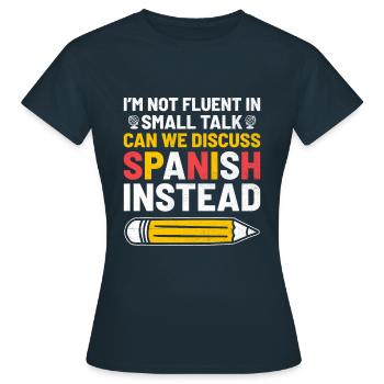 Professeur de langues étrangères École Professeurs de langues - T-shirt Femme - marine - Devant - AI Model Female 172 dark (172cm)