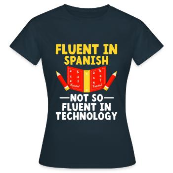 Professeur de langues étrangères École Professeurs de langues - T-shirt Femme - marine - Devant - AI Model Female 172 dark (172cm)