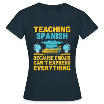 Professeur de langues étrangères École Professeurs de langues - T-shirt Femme - marine - Devant - AI Model Female 172 dark (172cm)