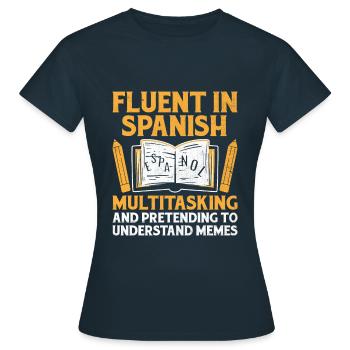 Professeur de langues étrangères École Professeurs de langues - T-shirt Femme - marine - Devant - AI Model Female 172 dark (172cm)