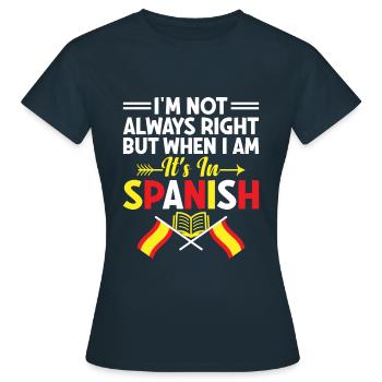 Professeur de langues étrangères École Professeurs de langues - T-shirt Femme - marine - Devant - AI Model Female 172 dark (172cm)