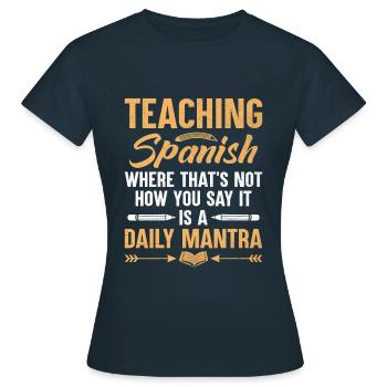 Professeur de langues étrangères École Professeurs de langues - T-shirt Femme - marine - Devant - AI Model Female 172 dark (172cm)