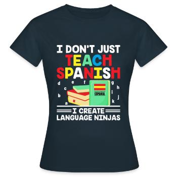 Professeur de langues étrangères École Professeurs de langues - T-shirt Femme - marine - Devant - AI Model Female 172 dark (172cm)