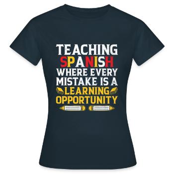 Foreign Language Teacher School Languages Teachers - Women's T-Shirt - navy - Front - AI Model Female 172 dark (172cm)