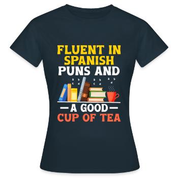 Professeur de langues étrangères École Professeurs de langues - T-shirt Femme - marine - Devant - AI Model Female 172 dark (172cm)