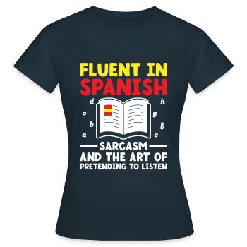 Professeur de langues étrangères École Professeurs de langues - T-shirt Femme - marine - Devant - AI Model Female 172 dark (172cm)