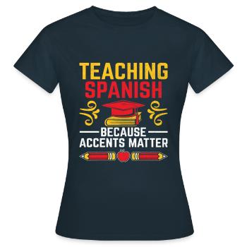 Foreign Language Teacher School Languages Teachers - Women's T-Shirt - navy - Front - AI Model Female 172 dark (172cm)