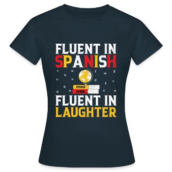 Professeur de langues étrangères École Professeurs de langues - T-shirt Femme - marine - Devant - AI Model Female 172 dark (172cm)