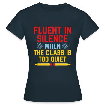 Professeur de langues étrangères École Professeurs de langues - T-shirt Femme - marine - Devant - AI Model Female 172 dark (172cm)