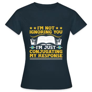 Professeur de langues étrangères École Professeurs de langues - T-shirt Femme - marine - Devant - AI Model Female 172 dark (172cm)
