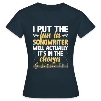 Musicien Auteur-compositeur Chanteur Musicien Musique Musique Pr - T-shirt Femme - marine - Devant - AI Model Female 172 dark (172cm)