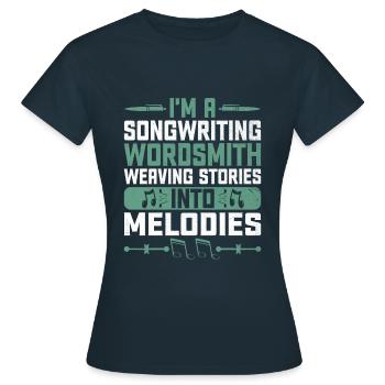 Musicien Auteur-compositeur Chanteur Musicien Musique Musique Pr - T-shirt Femme - marine - Devant - AI Model Female 172 dark (172cm)